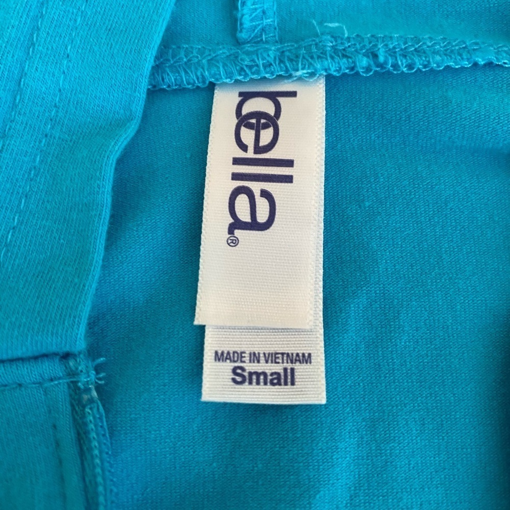 BELLA Women’s Small Turquoise Zip Soft Stylish Logo Sweatshirt Hooded Hoodie - Picture 6 of 11